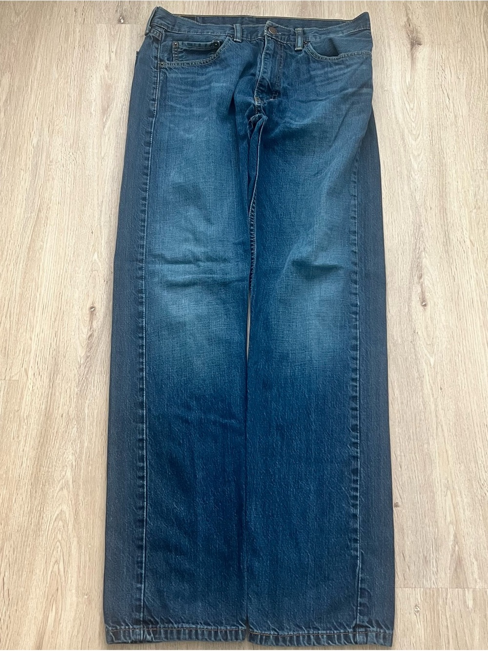 Levi's 505 Regular Fit Jeans Mens 33x34 Blue Stretch Denim Straight Leg